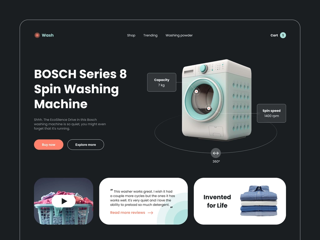 appliance store web design